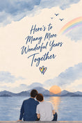 Load image into Gallery viewer, Rainbow Sunset Couple LGBTQ+ Anniversary Card
