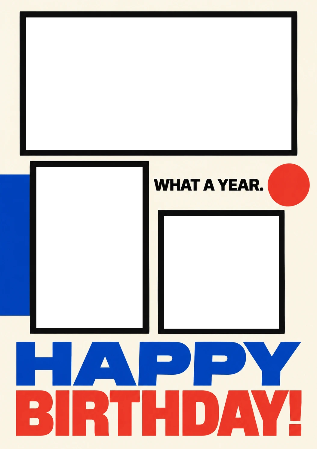 What a Year Bold Geometric Photo Upload Birthday Card