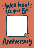 Load image into Gallery viewer, 5th Anniversary Photo Upload Anniversary Card

