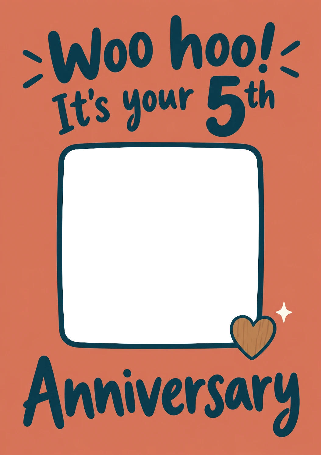 5th Anniversary Photo Upload Anniversary Card