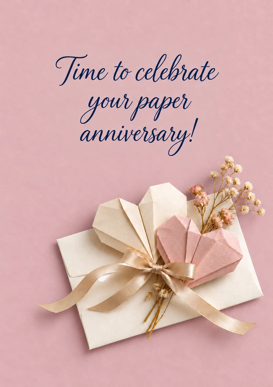 Paper Hearts Origami 1st Anniversary Card for Mum and Dad