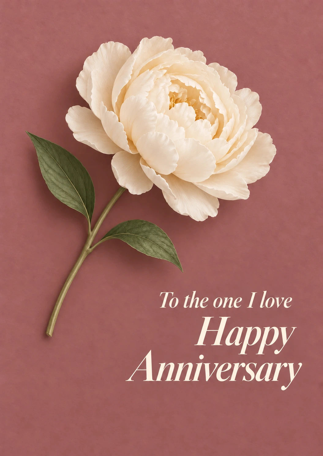 White Peony Floral 50th Anniversary Card for Husband