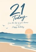 Load image into Gallery viewer, Coastal Sunset 21 Today Birthday Card
