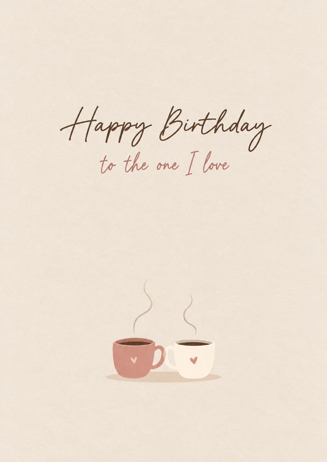 Two Steaming Coffee Cups Happy Birthday Card for Her