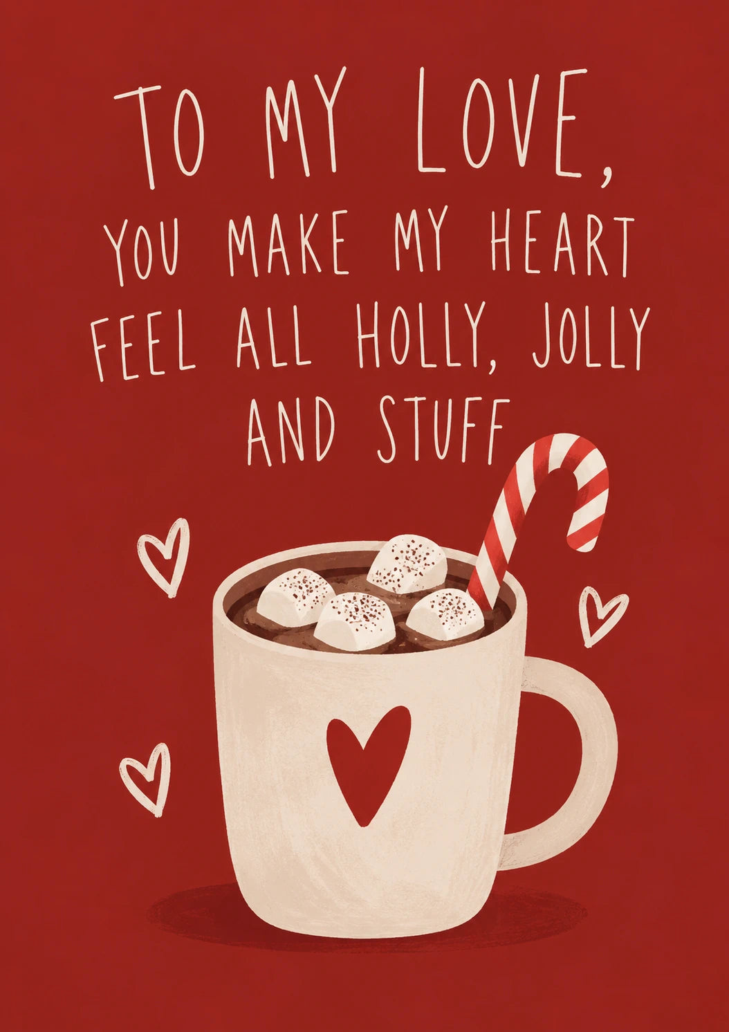 Holly Jolly Hot Chocolate Christmas Card for Him