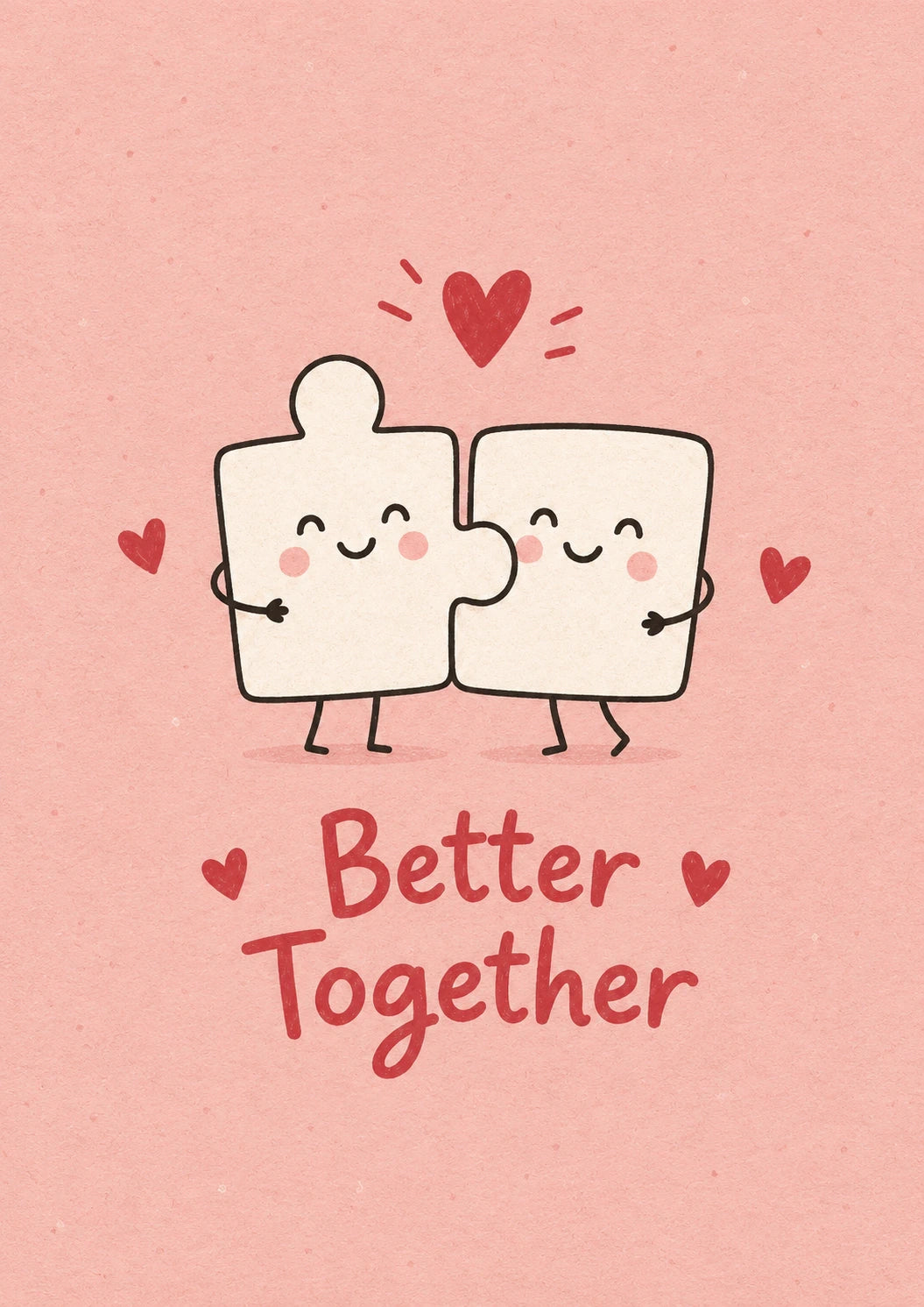 Puzzle Pieces Better Together Valentine's Day Card for Fiancé