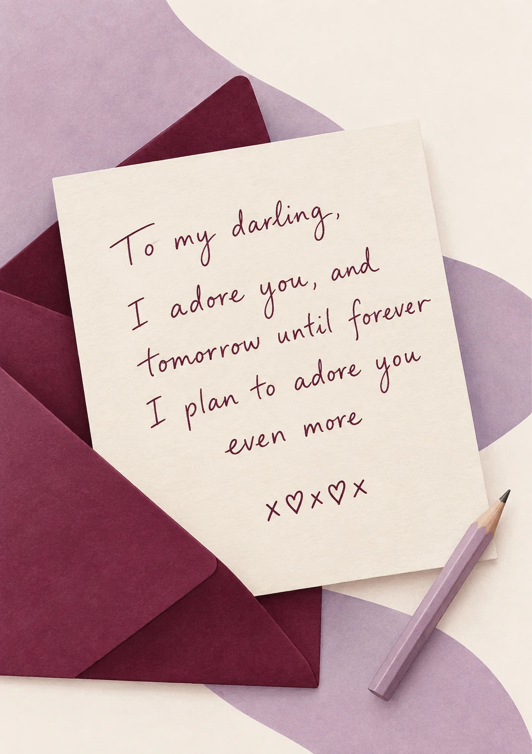 Adore You Forever Love Note Birthday Card for Her
