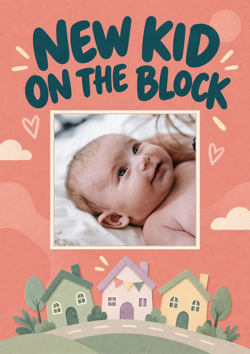 Funny New Kid on the Block Photo Upload New Baby Card for Best Friend