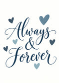 Load image into Gallery viewer, Always & Forever Navy Calligraphy Wedding Card

