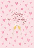 Load image into Gallery viewer, Pink Hearts Champagne Toast Wedding Day Card
