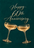 Load image into Gallery viewer, Gold Champagne Coupes Happy 60th Anniversary Card
