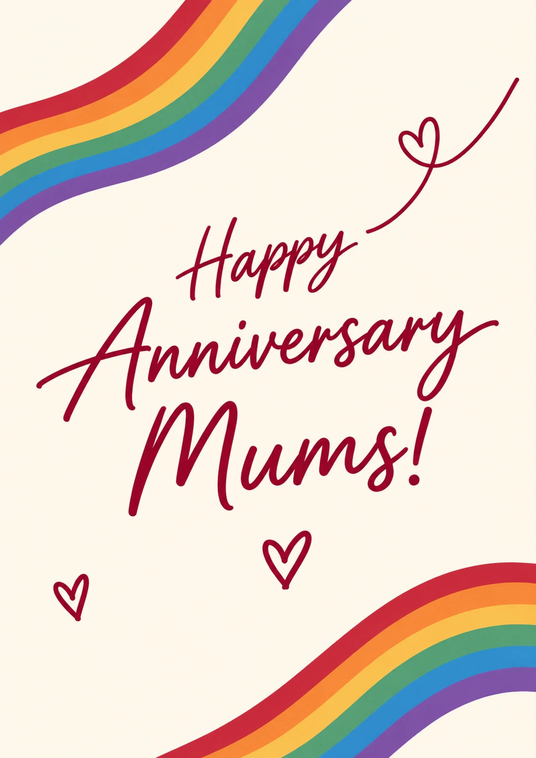 Rainbow Pride Happy Anniversary Mums Card