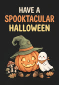 Load image into Gallery viewer, Cute Jack-O-Lantern Ghost Spooktacular Halloween Card
