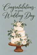 Load image into Gallery viewer, Rustic Floral Tiered Cake Wedding Day Card
