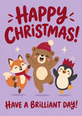 Load image into Gallery viewer, Dancing Animals Happy Christmas Card for Her
