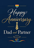 Load image into Gallery viewer, Gold Tie and Mustache Dad and Partner Anniversary Card for Him
