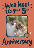 Load image into Gallery viewer, 5th Anniversary Photo Upload Anniversary Card
