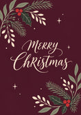 Load image into Gallery viewer, Festive Holly and Berry Botanical Christmas Card for Him

