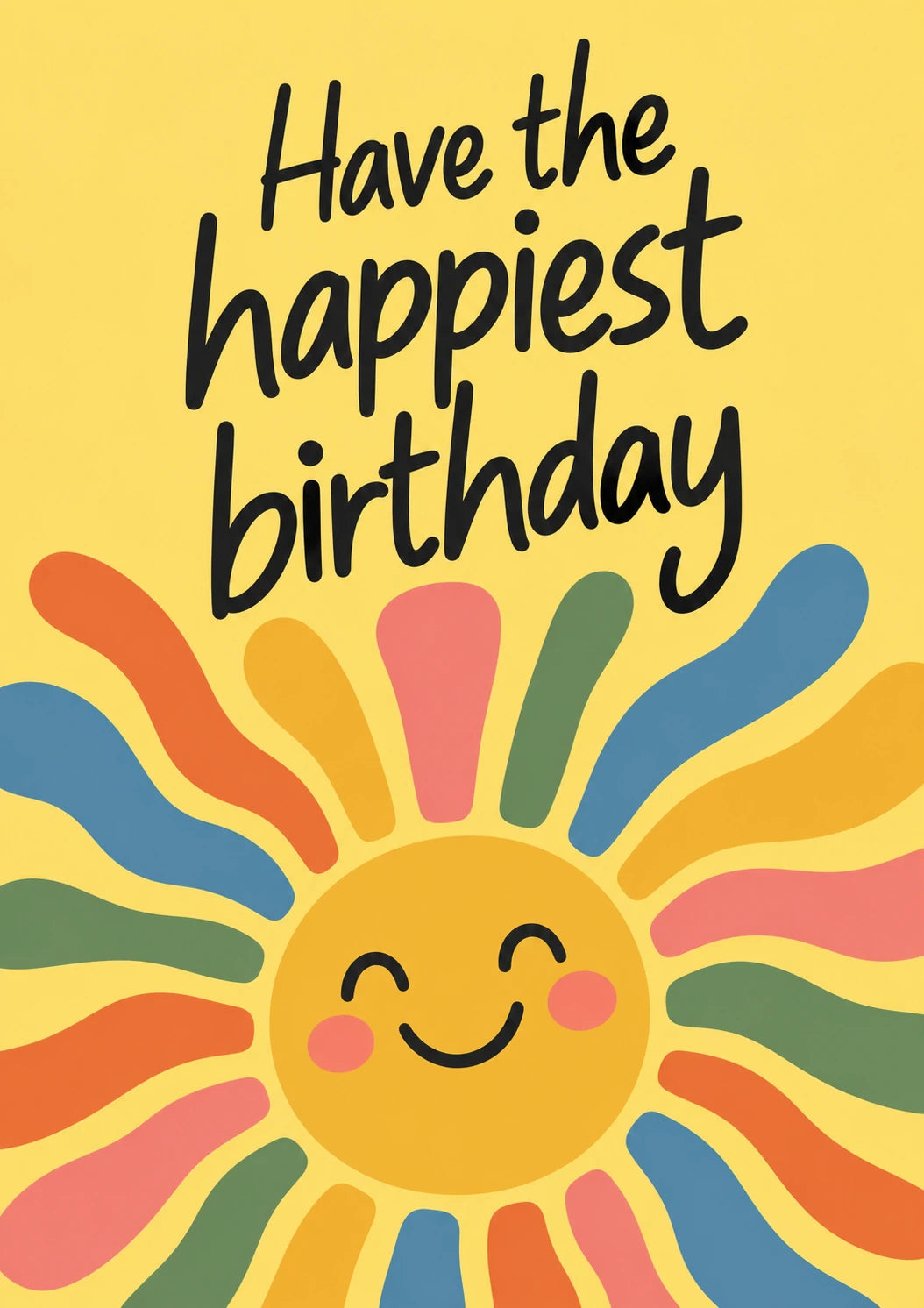Colourful Happy Sun 21st Birthday Card for Her