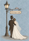 Load image into Gallery viewer, Vintage Lamp Post Happy Couple Wedding Card
