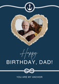 Load image into Gallery viewer, Nautical Rope Anchor Heart Photo Upload Birthday Card for Him
