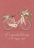 Load image into Gallery viewer, Vintage Floral Bicycle Wedding Card for Her
