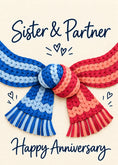 Load image into Gallery viewer, Intertwined Braided Scarves Sister & Partner Anniversary Card
