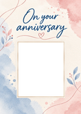 Load image into Gallery viewer, Watercolour Floral Photo Upload Anniversary Card
