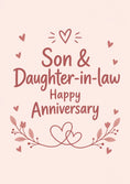 Load image into Gallery viewer, Son & Daughter-in-Law Floral Hearts Anniversary Card
