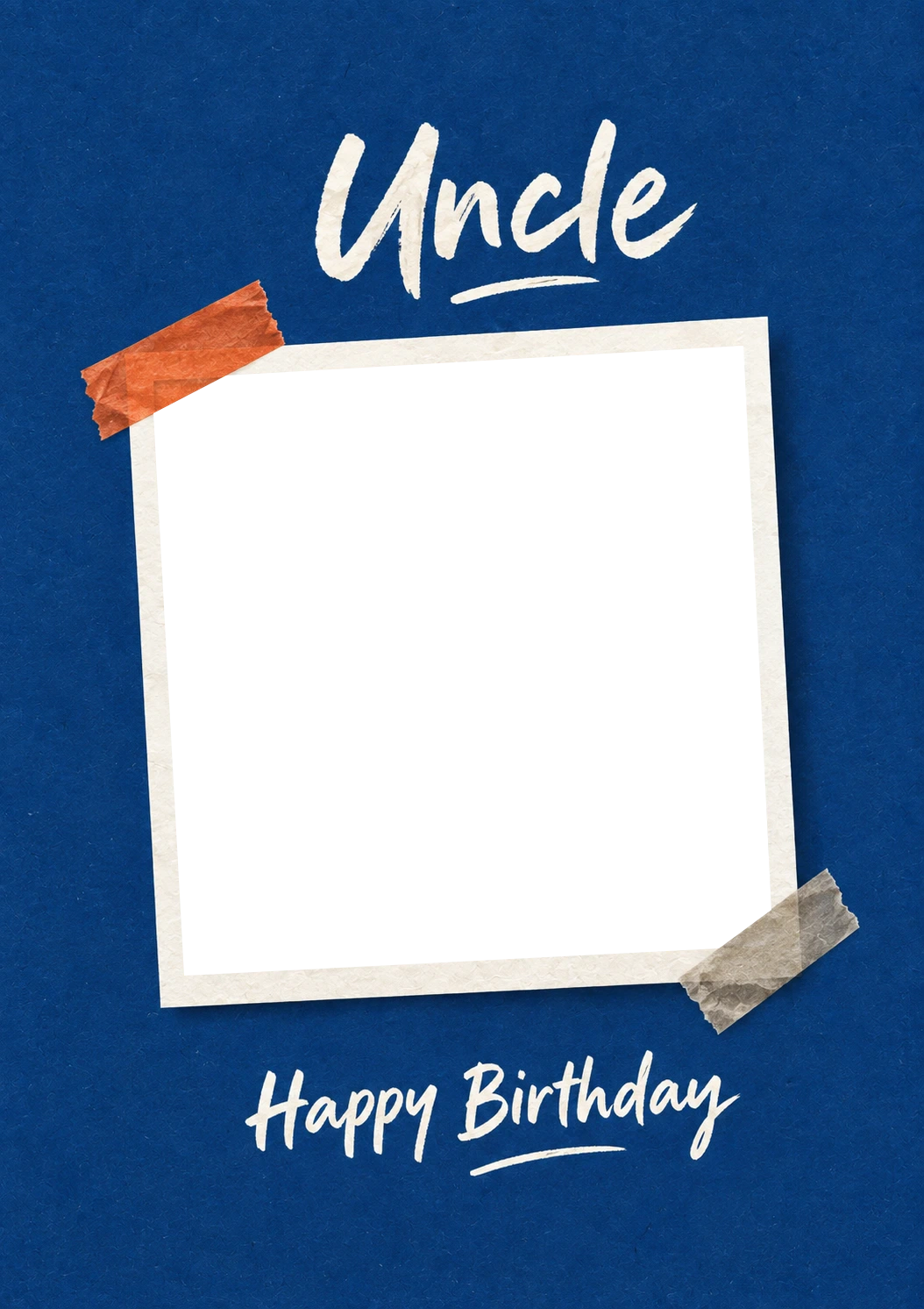 Polaroid Style Uncle Photo Upload Birthday Card for Him
