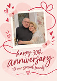 Load image into Gallery viewer, Red Hearts and Ribbon Photo Upload 30th Anniversary Card for Someone Special
