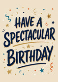 Load image into Gallery viewer, Spectacular Navy Lettering Confetti Birthday Card

