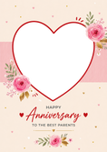 Load image into Gallery viewer, Floral Heart Best Parents Photo Upload Anniversary Card
