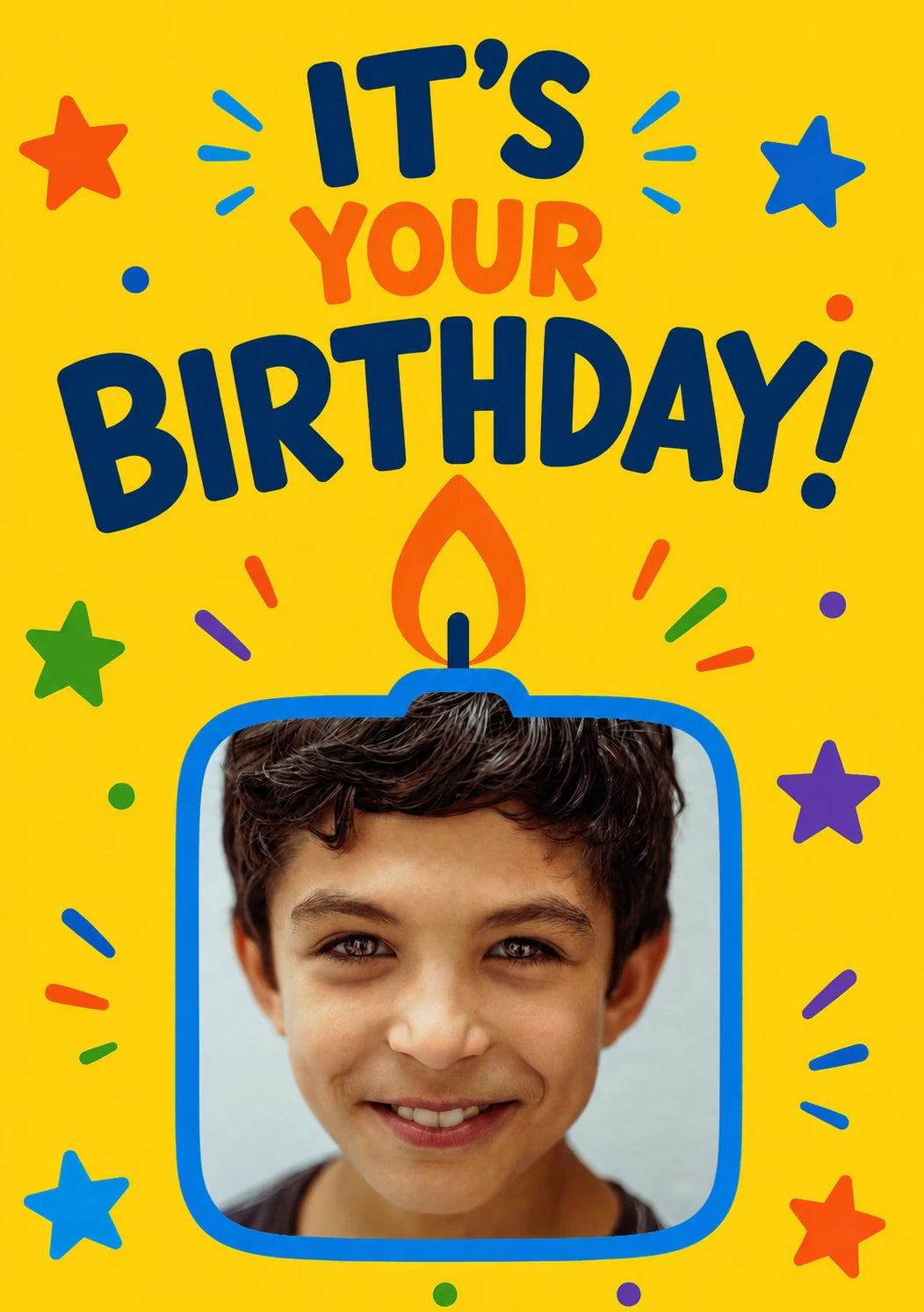 It's Your Birthday Candle Photo Upload Birthday Card for Him