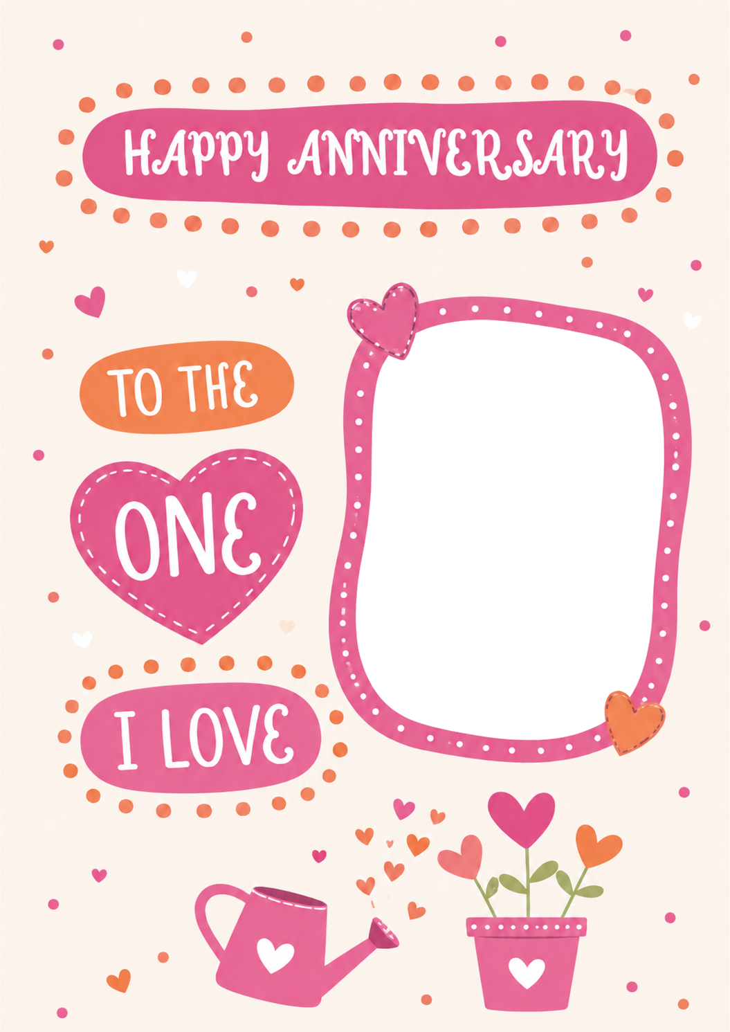 To the One I Love Heart Photo Upload Anniversary Card for Her