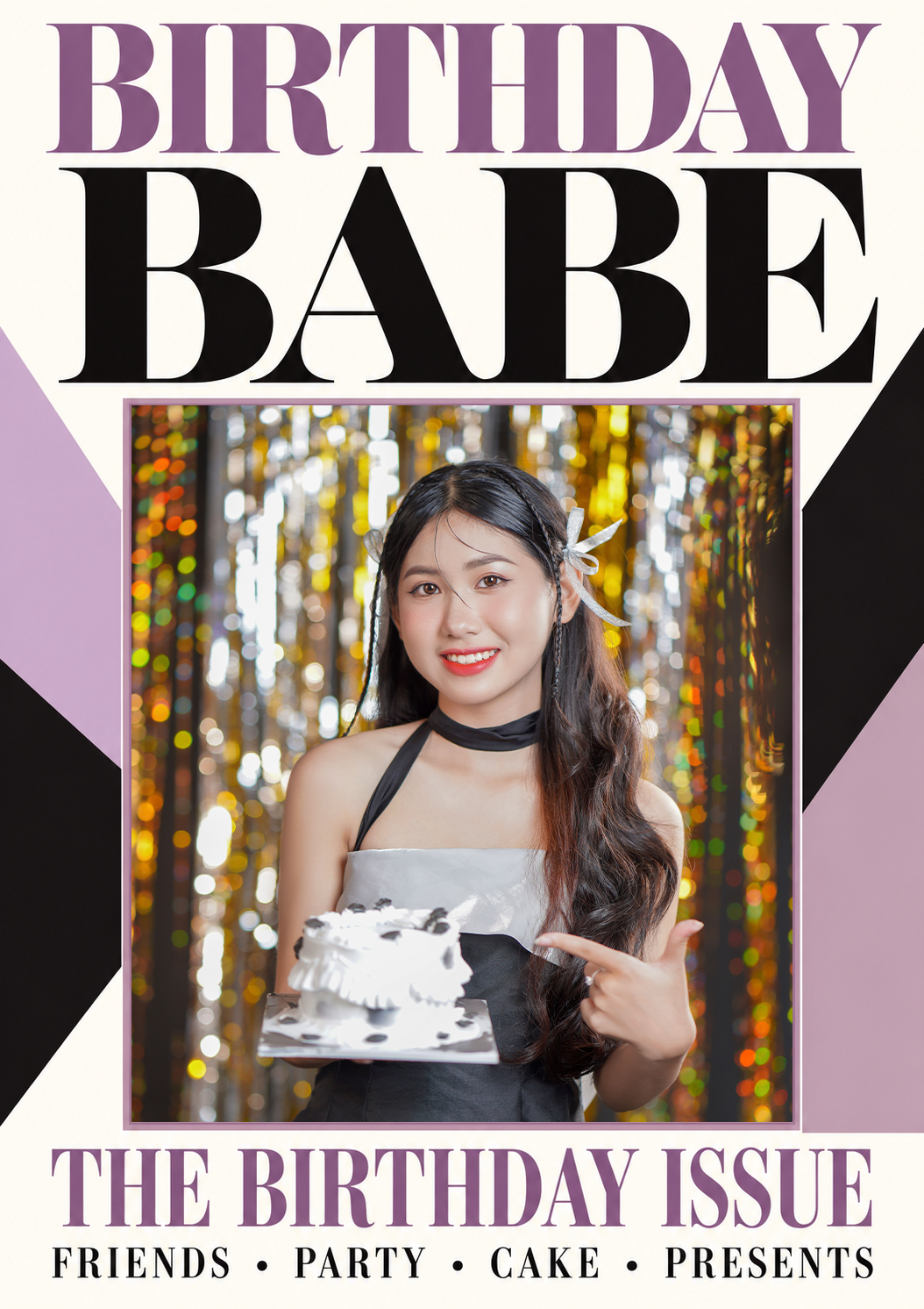 Funny Birthday Babe Magazine Spoof Photo Upload Birthday Card for Her