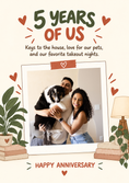 Load image into Gallery viewer, Keys to the House Cosy Home Photo Upload Anniversary Card for Husband
