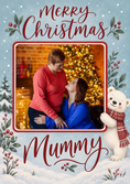 Load image into Gallery viewer, Cute Polar Bear Photo Upload Christmas Card for Step Mum
