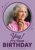 Load image into Gallery viewer, Yay It's Your Birthday Purple Photo Upload Birthday Card for Her
