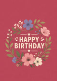 Load image into Gallery viewer, Floral Wreath 55th Birthday Card for Her
