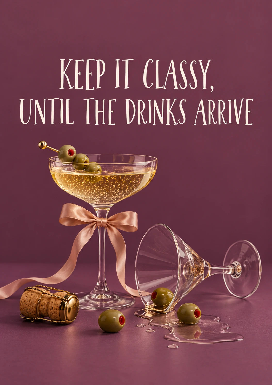 Funny Keep It Classy Cocktails 60th Birthday Card for Her