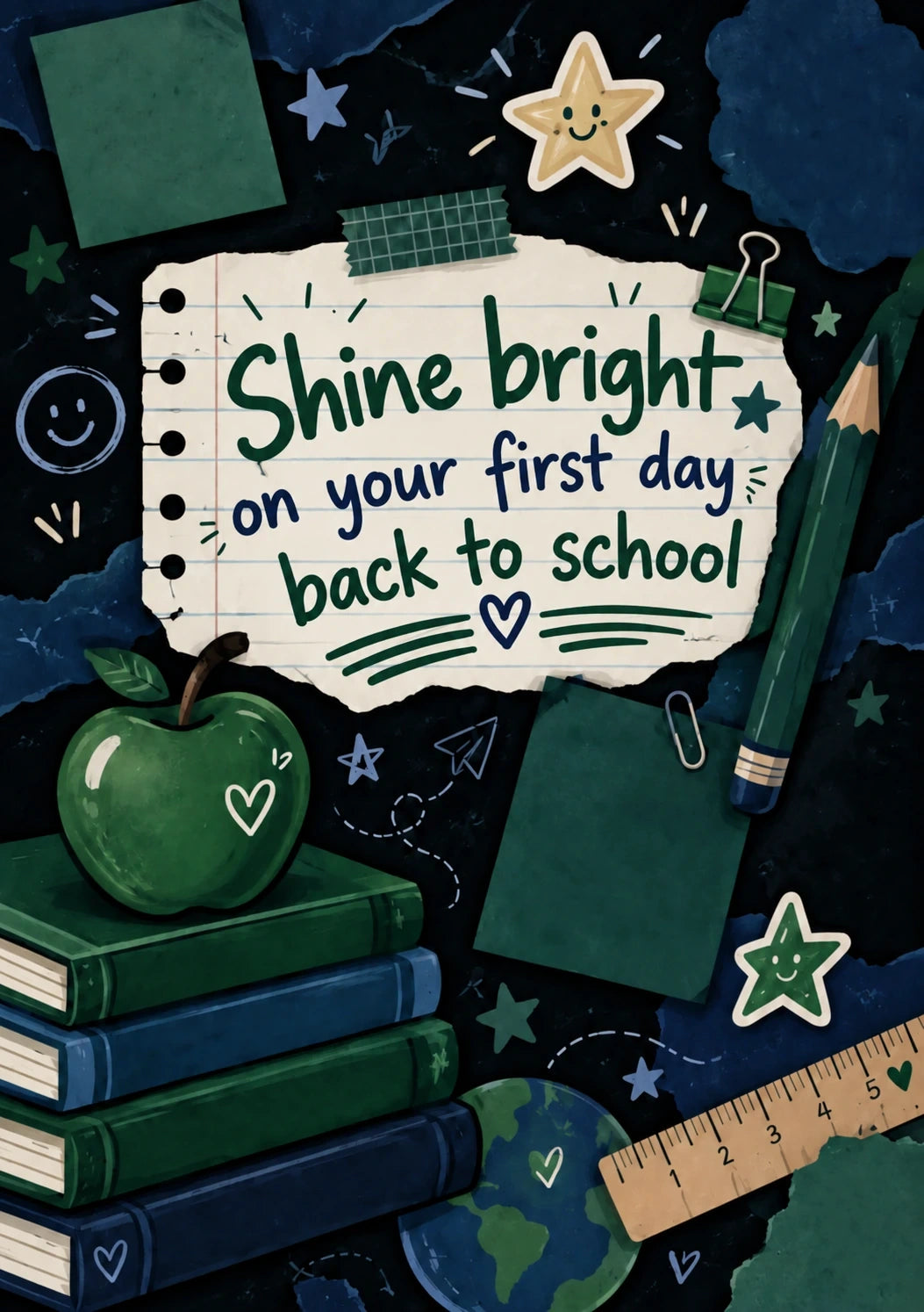 Back to school - Personalised Card — with punch holes