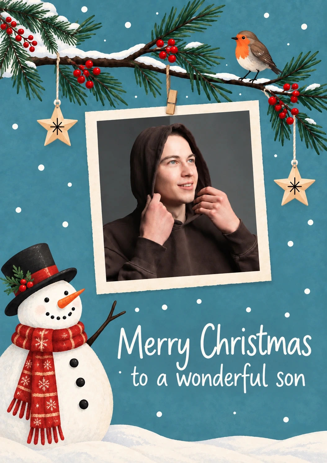 Christmas - Personalised Card — with punch holes