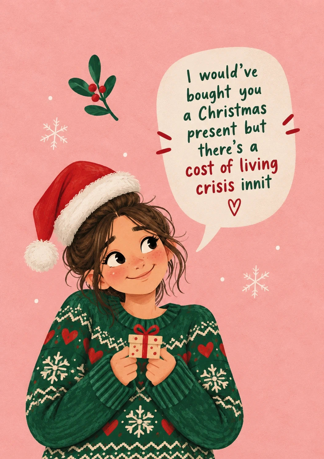 Christmas - Personalised Card — with punch holes
