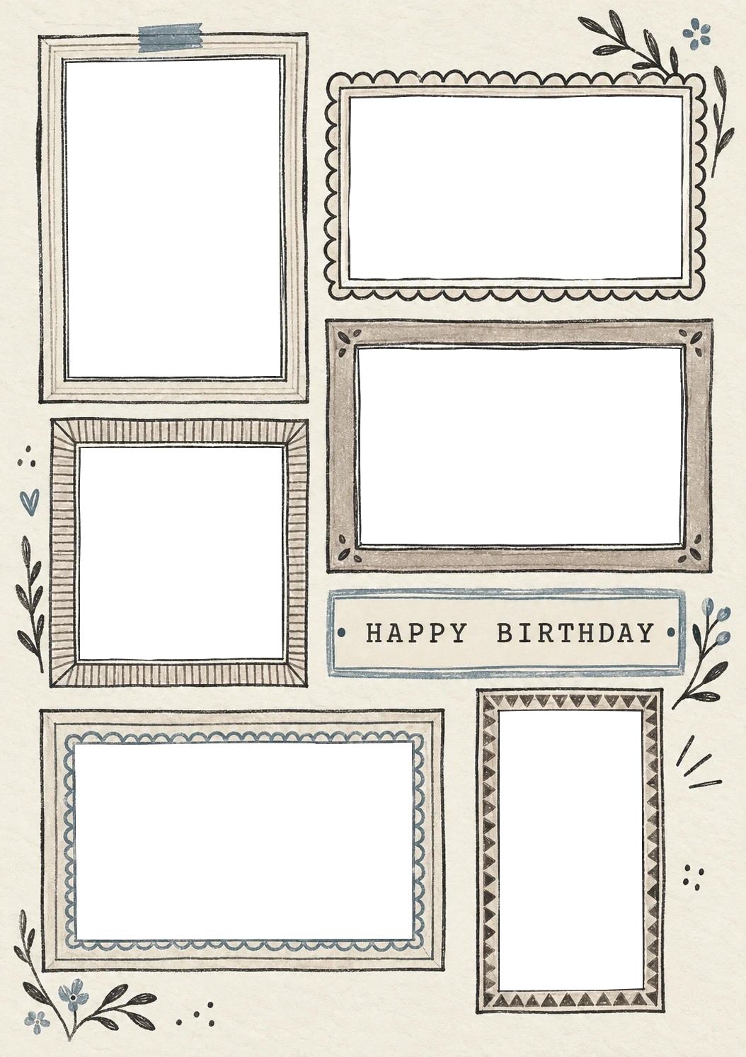 Birthdays - Personalised Card — with punch holes
