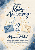 Load image into Gallery viewer, Anniversary - Personalised Card — with punch holes
