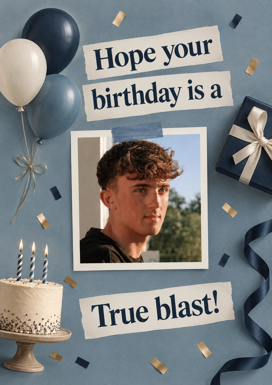 Birthdays - Personalised Card — with punch holes