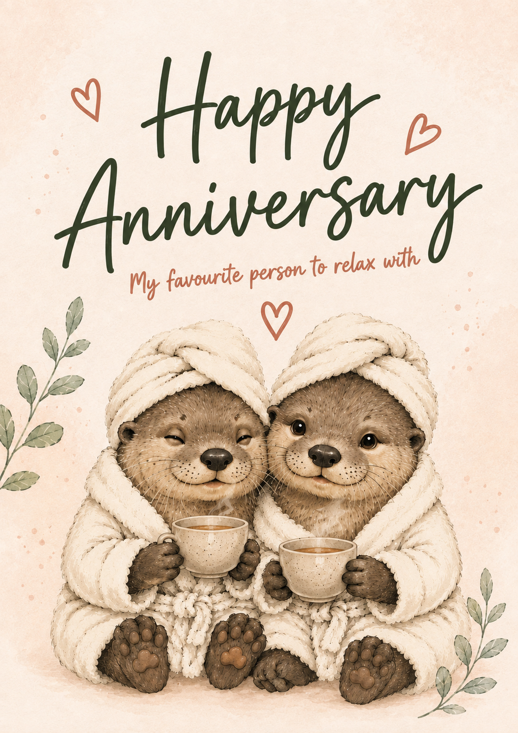 Favourite Person to Relax With Anniversary Card