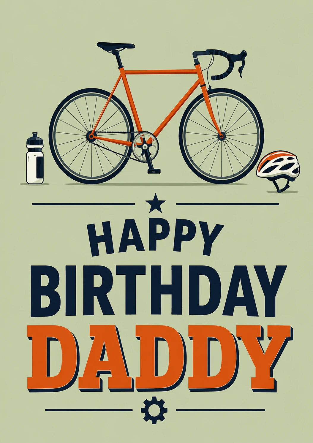 Orange Racing Bike Daddy 95th Birthday Card for Him