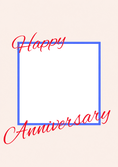 Load image into Gallery viewer, Red Script Blue Frame Photo Upload Anniversary Card
